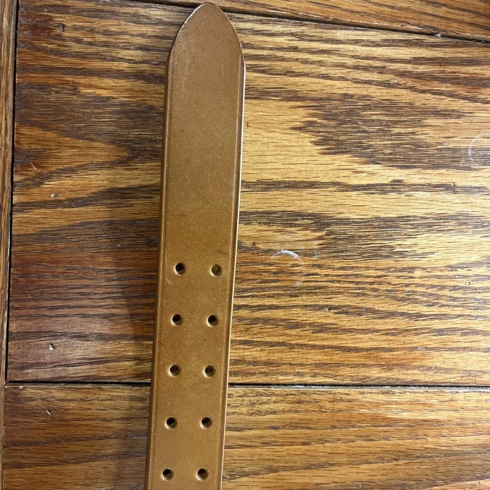 Armani Jeans Made in‎ USA cowboy style braided leather belt tan